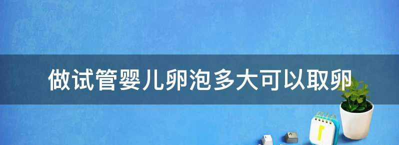 做试管婴儿卵泡多大可以取卵?