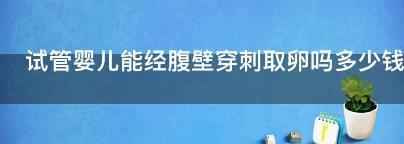 聊聊试管婴儿能经腹壁穿刺取卵吗多少钱?