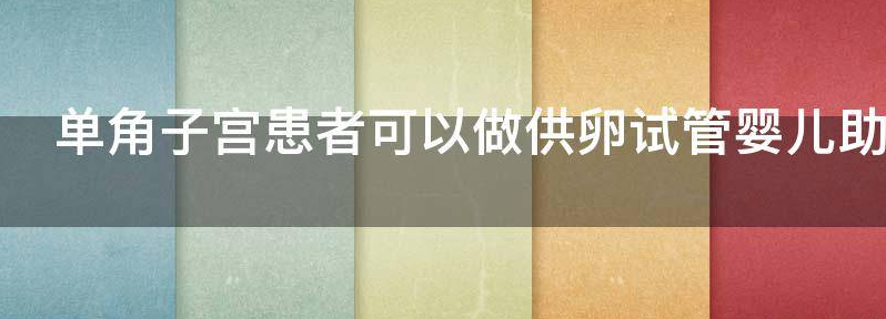 单角子宫患者可以做供卵试管婴儿助孕吗?