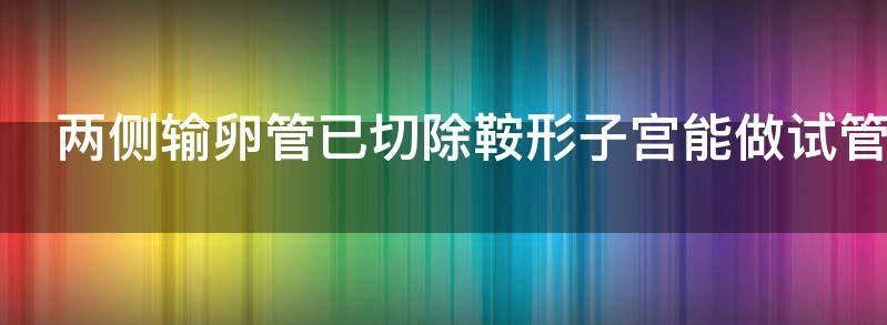 两侧输卵管已切除鞍形子宫能做试管婴儿吗?