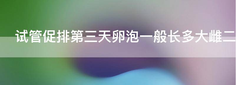 试管促排第三天卵泡一般长多大？