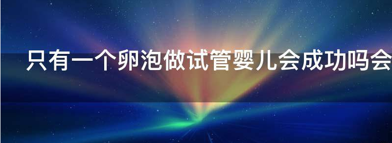 只有一个卵泡做试管婴儿会成功吗
