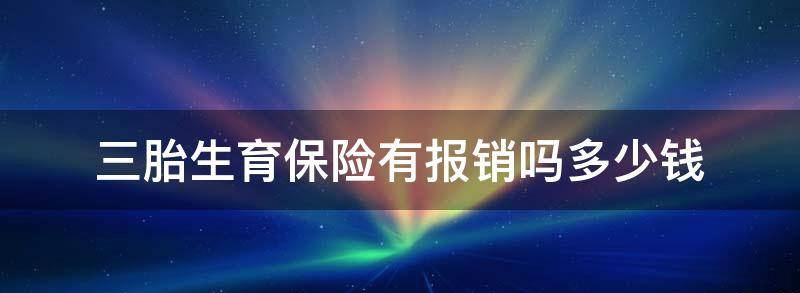 三胎生育保险有报销吗?