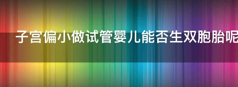 子宫偏小做试管婴儿能否生双胞胎？