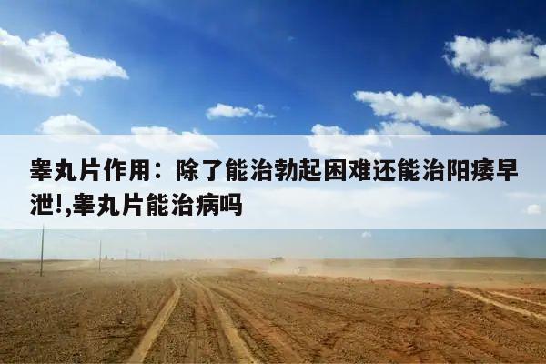 睾丸片作用:除了能治勃起困难还能治阳痿早泄!,睾丸片能治病吗