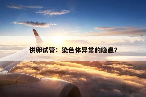 供卵试管:染色体异常的隐患?