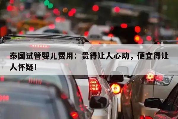 泰国试管婴儿费用:贵得让人心动,便宜得让人怀疑!