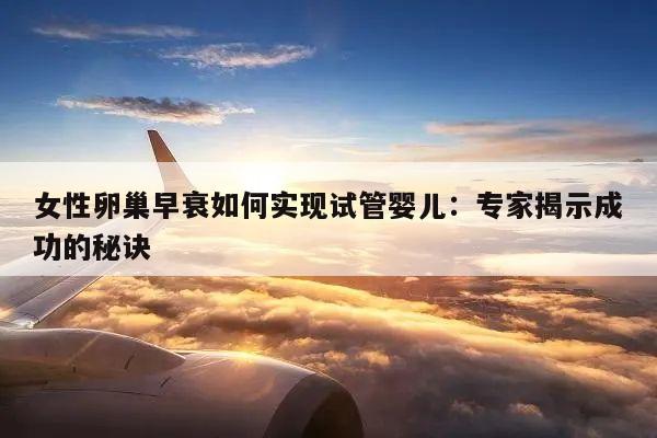 女性卵巢早衰如何实现试管婴儿:专家揭示成功的秘诀