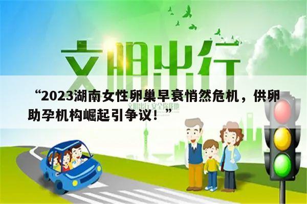 “2023湖南女性卵巢早衰悄然危机,供卵助孕机构崛起引争议!”