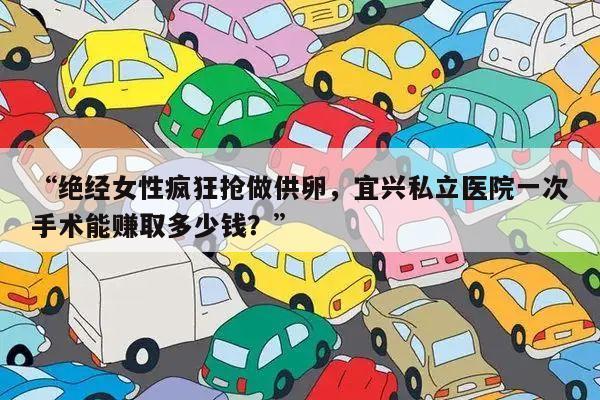 “绝经女性疯狂抢做供卵,宜兴私立医院一次手术能赚取多少钱?”