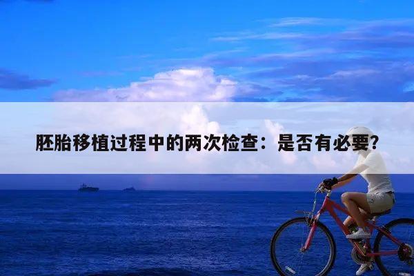 胚胎移植过程中的两次检查:是否有必要?