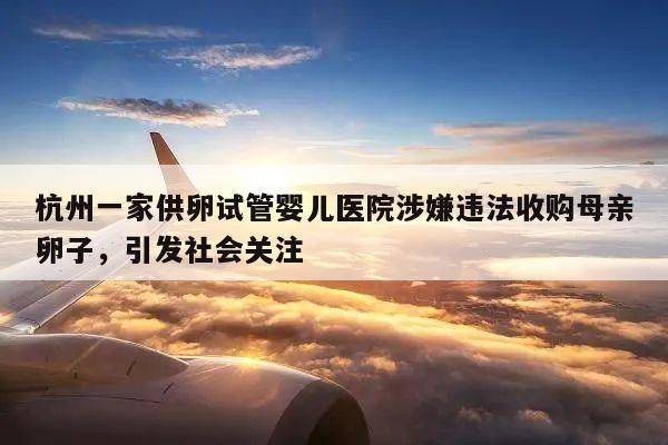 杭州一家供卵试管婴儿医院涉嫌违法收购母亲卵子,引发社会关注