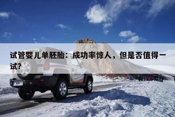试管婴儿单胚胎:成功率惊人,但是否值得一试?