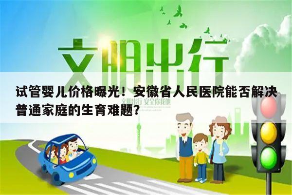 试管婴儿价格曝光!安徽省人民医院能否解决普通家庭的生育难题?