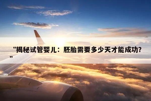 “揭秘试管婴儿:胚胎需要多少天才能成功?”