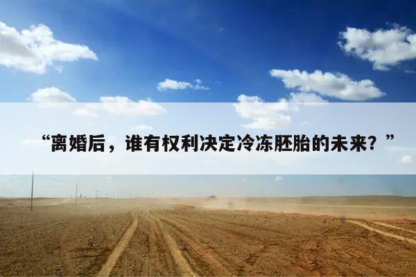 “离婚后,谁有权利决定冷冻胚胎的未来?”
