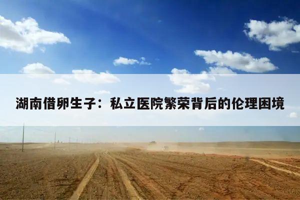 湖南借卵生子:私立医院繁荣背后的伦理困境