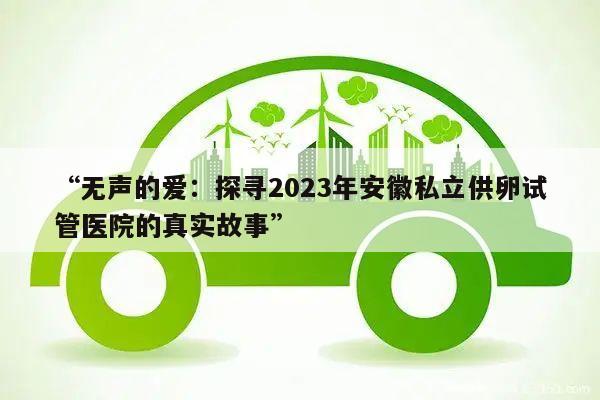 “无声的爱:探寻2023年安徽私立供卵试管医院的真实故事”