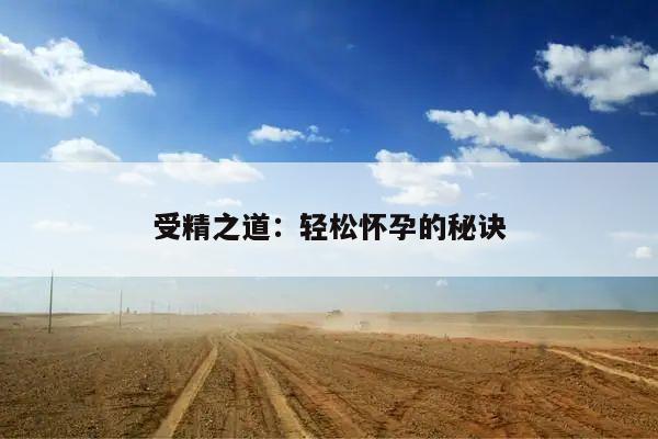 受精之道：轻松怀孕的秘诀