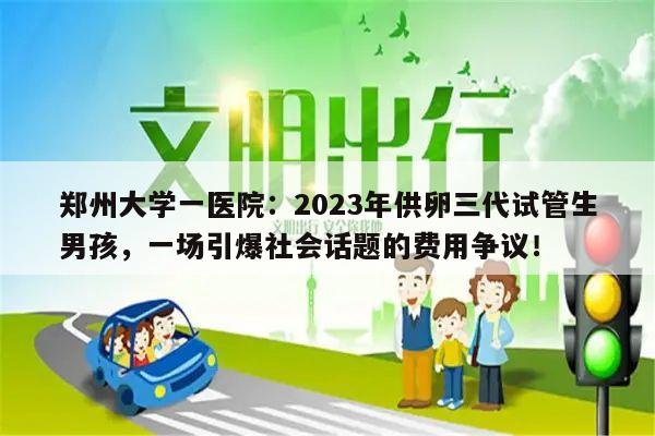郑州大学一医院:2023年供卵三代试管生男孩,一场引爆社会话题的费用争议!