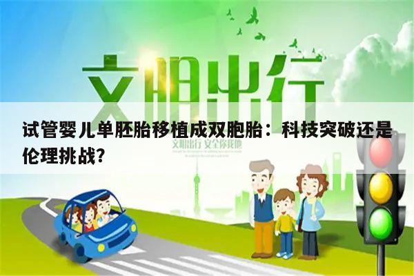 试管婴儿单胚胎移植成双胞胎:科技突破还是伦理挑战?