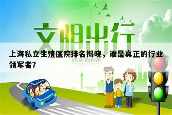 上海私立生殖医院排名揭晓,谁是真正的行业领军者?