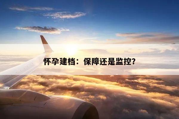 怀孕建档:保障还是监控?