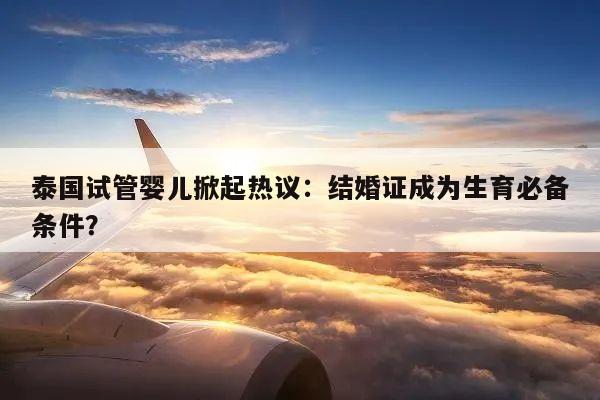 泰国试管婴儿掀起热议：结婚证成为生育必备条件？