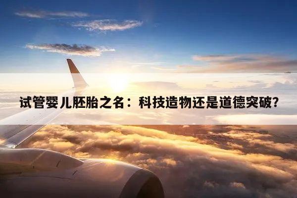试管婴儿胚胎之名:科技造物还是道德突破?