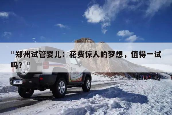 郑州试管婴儿:花费惊人的梦想,值得一试吗?