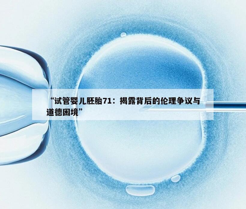 “试管婴儿胚胎71：揭露背后的伦理争议与道德困境”