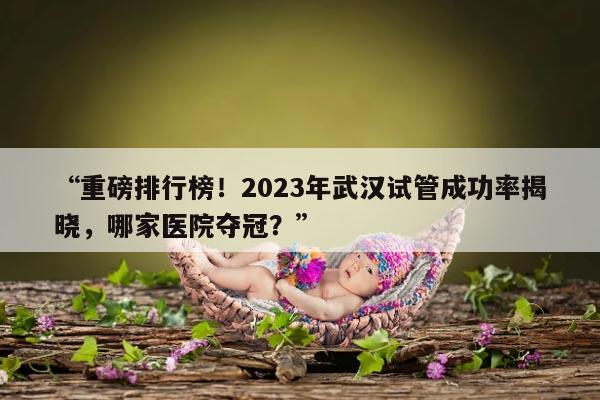重磅排行榜！2023年武汉试管成功率揭晓，哪家医院夺冠？