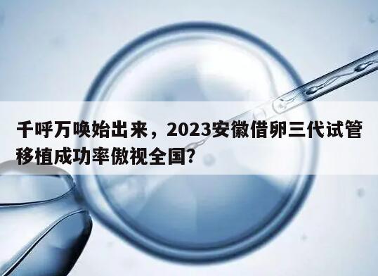 2023安徽借卵三代试管移植成功率傲视全国？