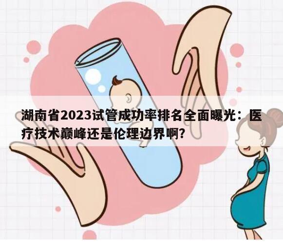 2023湖南省试管成功率排名全面曝光:医疗技术巅峰还是伦理边界啊?