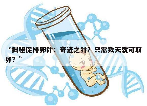 揭秘促排卵针:奇迹之针?只需数天就可取卵?