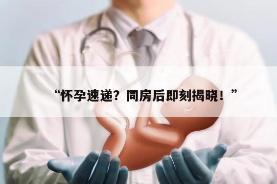 怀孕速递？同房后即刻揭晓！