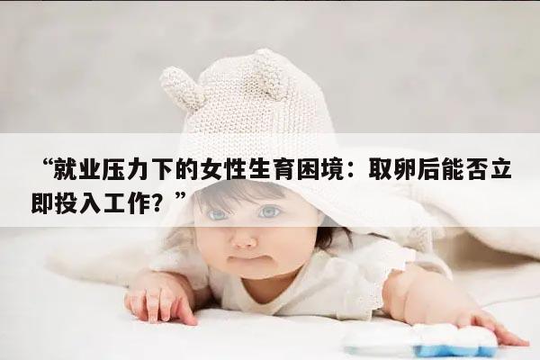 就业压力下的女性生育困境：取卵后能否立即投入工作？