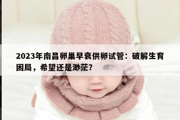 2023年南昌卵巢早衰供卵试管:破解生育困局,希望还是渺茫?