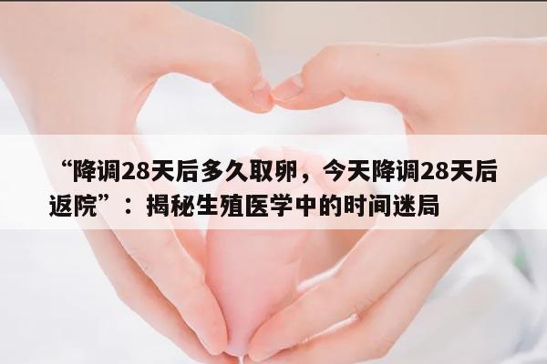 降调28天后多久取卵：揭秘生殖医学中的时间迷局