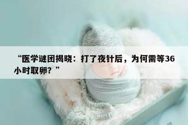 “医学谜团揭晓:打了夜针后,为何需等36小时取卵?”