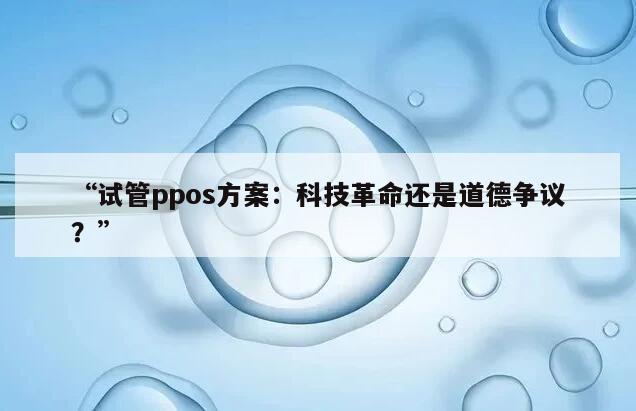“试管ppos方案：科技革命还是道德争议？”