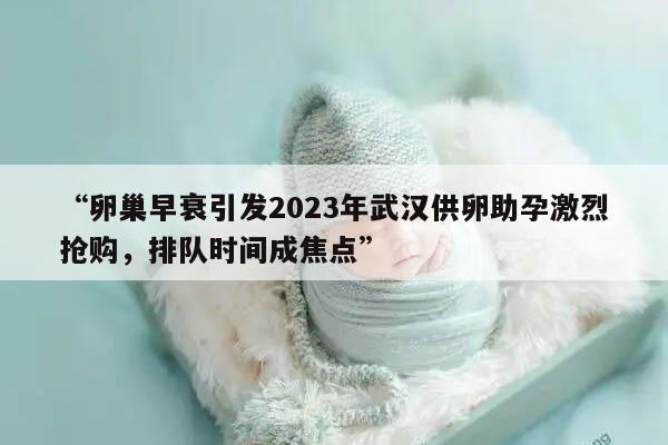 “卵巢早衰引发2023年武汉供卵助孕激烈抢购,排队时间成焦点”