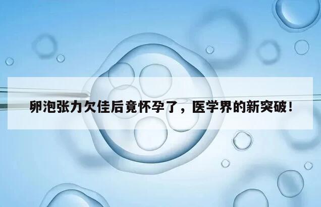 卵泡张力欠佳后竟怀孕了,医学界的新突破!