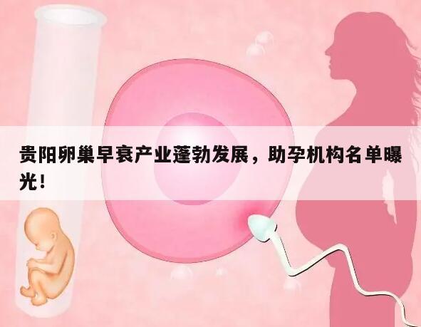 贵阳卵巢早衰产业蓬勃发展，助孕机构名单曝光！