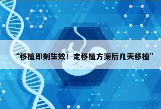 移植即刻生效!定移植方案后几天移植