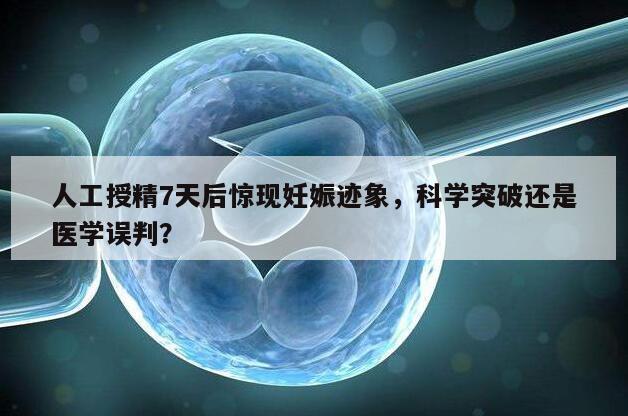 人工授精7天后惊现妊娠迹象，科学突破还是医学误判？