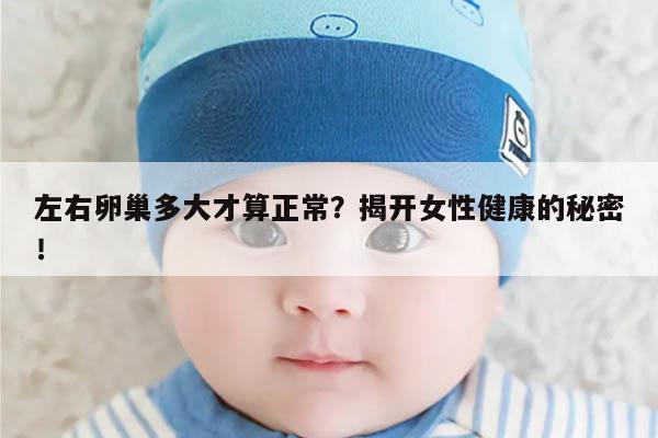 左右卵巢多大才算正常?揭开女性健康的秘密!