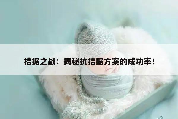 拮据之战:揭秘抗拮据方案的成功率!