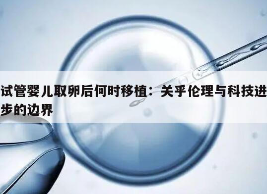 试管婴儿取卵后何时移植:关乎伦理与科技进步的边界