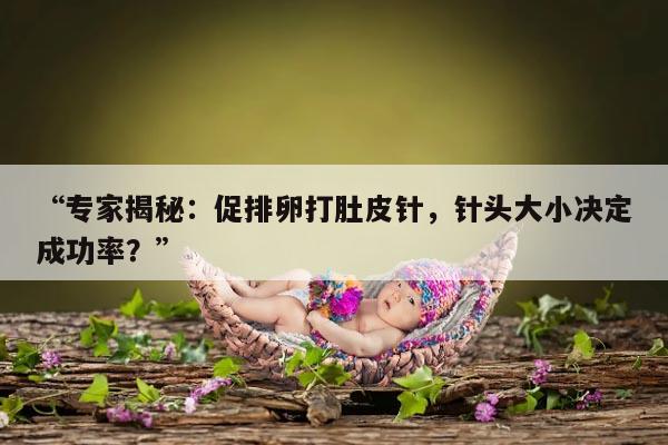 专家揭秘:促排卵打肚皮针,针头大小决定成功率?